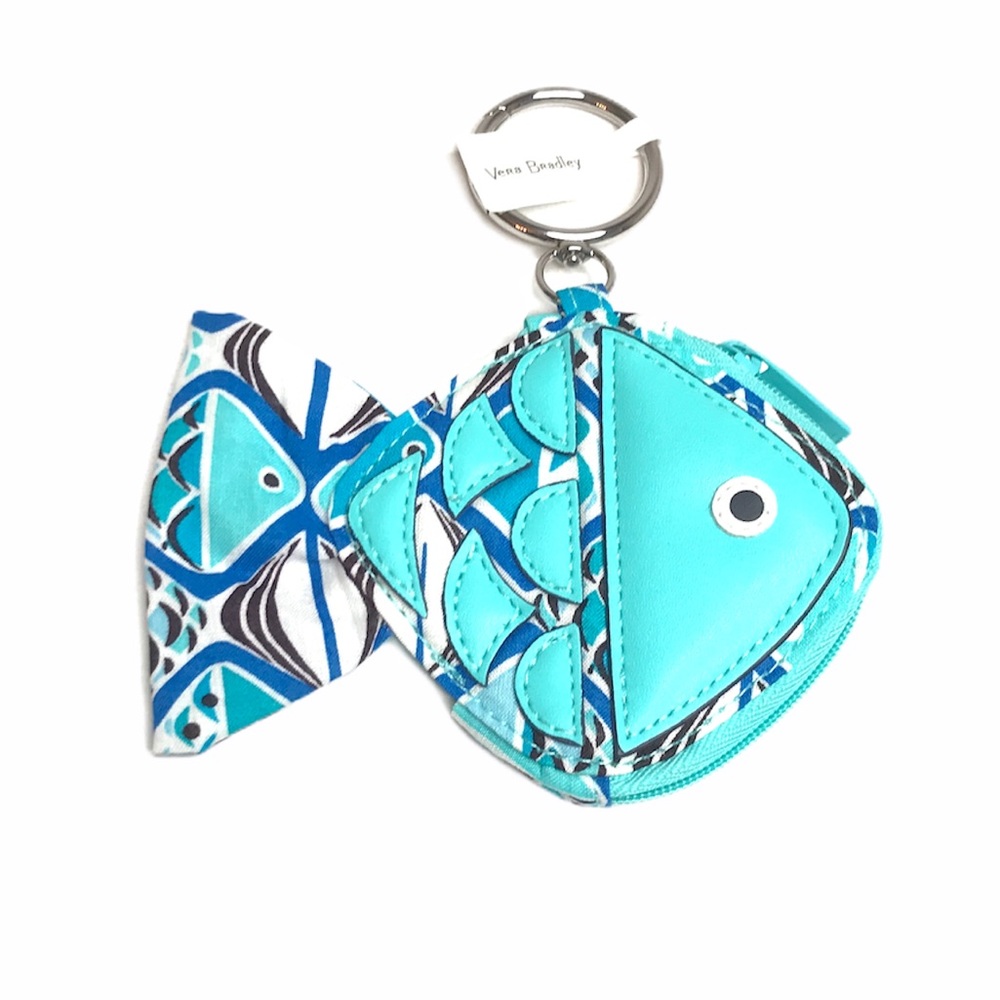 Vera Bradley Bag Charm & Coin Purse Go Fish, Blue